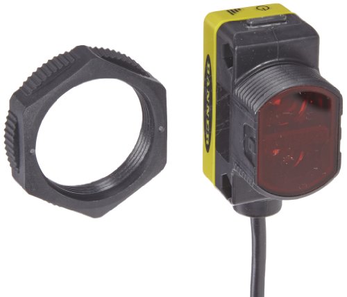 Banner QS30D World Beam Universal Sensor, Diffuse Sensing Mode, 2 m PVC 5-Wire Cable, Infrared LED, 10-30 VDC Supply Voltage, Bipolar (PNP and NPN) Output, 1 m Sensing Range