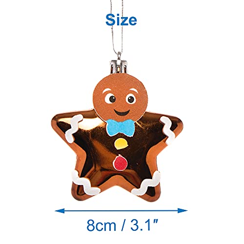 Baker Ross FE985 Weihnachtsstern Dekoration Bastelset - Packung mit 6, Bastelt Eure Eigenen Weihnachtsdekorationen, Kugel Dekorationen für Kinder zum Basteln und Aufhängen