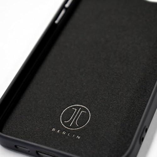 JT Berlin BackCase Pankow - Coque de Protection en Silicone Souple - Compatible avec Apple iPhone 16 Pro - Coque en TPU Flexible - Compatible avec Chargement sans Fil - Coins renforcés - Noir
