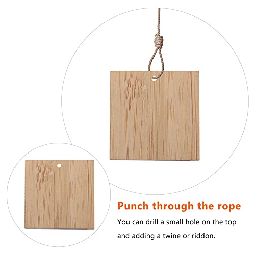Exceart Unfinished Craft Wooden Sheets Wood Pieces Blank Bamboo Wood Slices Wooden Square Cutouts For Diy Crafts Painting Staining Coasters 9Cm 10Pcs #TOP3