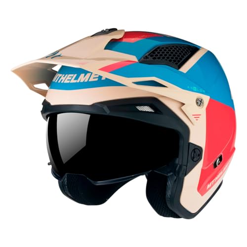 MT Helmets District SV S – Casco Moto Trial o Urbano con Visor Solar Retráctil, Interior Lavable, Diseño Off Road y Gran Ventilación | Homologado ECE 22.06 & DOT