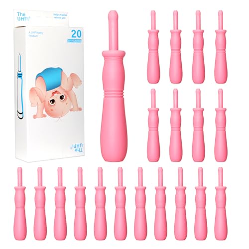 Image of uhfi Gas and Colic Reliever for Babies, 20 Count Natural Solution Effective Instant Constipation Gas Relief for Babies Boys Girls Colic and Gas Relief, Pink