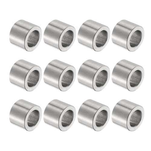 QUARKZMAN 12 Pcs Espaciador de Acero Inoxidable 10.2mm Orificio x 16mm Diámetro Exterior x 12mm Longitud Casquillo de Tornillo Acabado Liso Espaciador, Pernos y Varillas M10