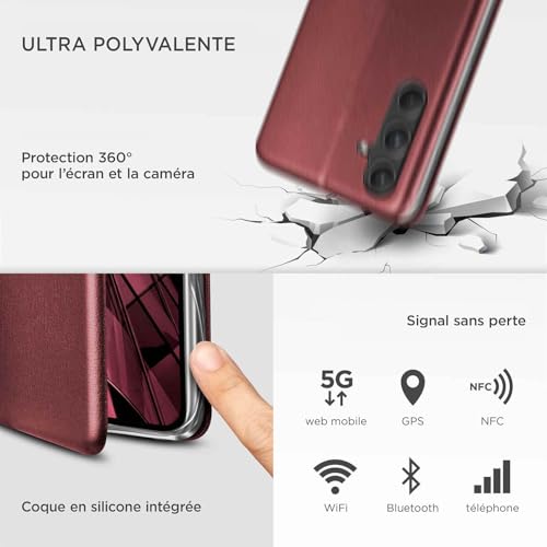 Coque Samsung Galaxy A55 5G ONEFLOW premium bordeaux protection chic 360°