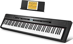 Best MIDI Controller with Weighted Keys: Top 5 Review and Picks 7 🎹 【Full-Weighted 88 key keyboard】The digital electric piano is constructed by 88 full-sized hammer action keys with adjustable touch response. This 88-key weighted keyboard allows to adjust your desired playing style. 🎹 【238 Tones & 128 Polyphony】 Th...