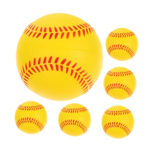 BRIGHTFUFU Boys and Girls' Baseball Training 6 Pack Soft Foam Balls for Indoor Practice to Hard Baseballs