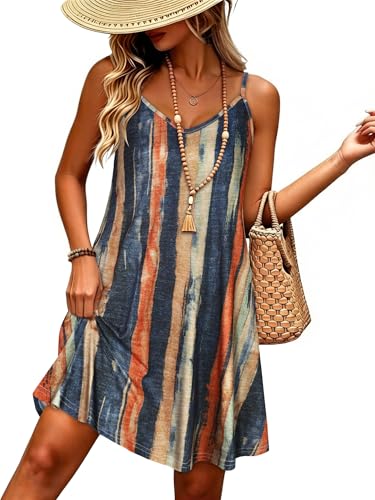 Image of JOELLYUS Womens Spaghetti Strap Dress Summer Dresses Beach Cover Ups Casual Sundresses with Pockets 2026