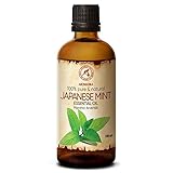 MENTA JAPONESA (Mentha Arvensis) 100ml Aceite esencial naturalmente puro, frasco de vidrio ámbar con tapón de seguridad. País de origen: Japón.