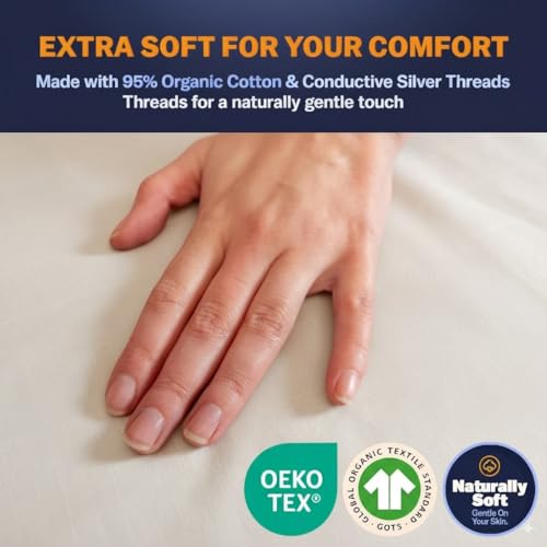 Grounding Sheet for Bed, Silver Threads - One Size for All Beds, Extra Soft 95% Organic Cotton 5% Pure Silver, Grounding Bed Sheets, Improve Sleep & Reduce Stress Earthing Sheets by GAYA - Image 9