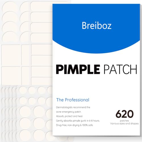 Full Size Pimple Patches for Face Variety Pack, XL Hydrocolloid Bandages for Whole Face, Big Zit Patches Large Invisible Acne Patches with Tea Tree,Salicylic Acid &amp; Cica Oil| BigPack 8 Size 620 Counts
