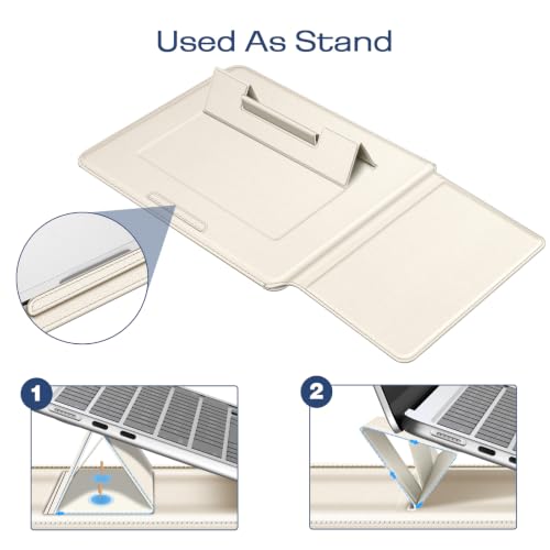 Image of Fintie Sleeve Case for MacBook Neo 13 Inch, MacBook Air 13.6 /13.3 Inch, MacBook Pro 13 Inch, Other Up to 13 inch Laptop Tablet - Slim Bag Cover with Stand, Synthetic Leather, Magnetic Closure, Starlight