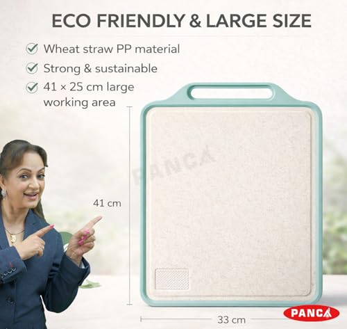Image of PANCA 2 in1 Large Steel Chopping Cutting Board for Kitchen | Double Sided Stainless Steel Heavy-Duty Cutting Board for Vegetables, Fruits Cutter, Meats | Eco-Friendly and Anti-Microbial (41 x 33cm)