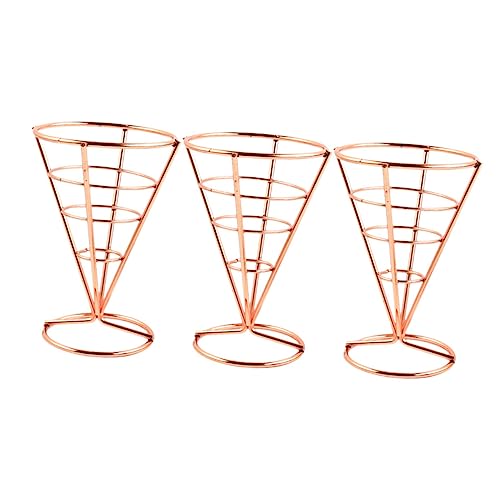 FUNNETOYU 3piezas Soporte De Aperitivos De Acero Inoxidable Porta Papas Fritas Creativo y Compacto Diseño Elegante para Snacks Restaurantes y Bares