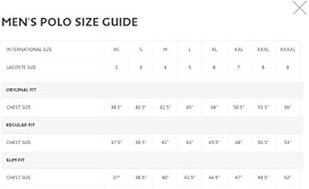 Lacoste polo size 7 guide Clearance