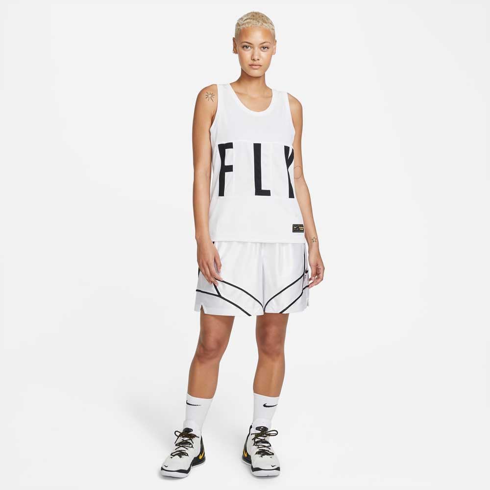 NIKE Canotta Basket Donna DF Swoosh Fly Jersey White Black Taglia L