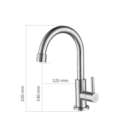 Torneira Banheiro Inox Giratória Mesa Curta Preto NOX04B