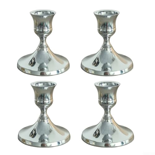 4 Stück Vintage-Kerzenhalter, konische Metallkerzen, für viktorianische...