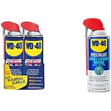 WD-40 Multi-Use Product with SMART STRAW SPRAYS 2 WAYS, 14.4 OZ [2-Pack] & Specialist White Lithium Grease Spray with SMART STRAW SPRAYS 2 WAYS, 10 OZ
