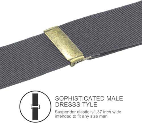 Image of Suspenders for Men, Adjustable Suspenders Gold Clip with Elastic Straps Y-Back Construction Heavy Duty for Work
