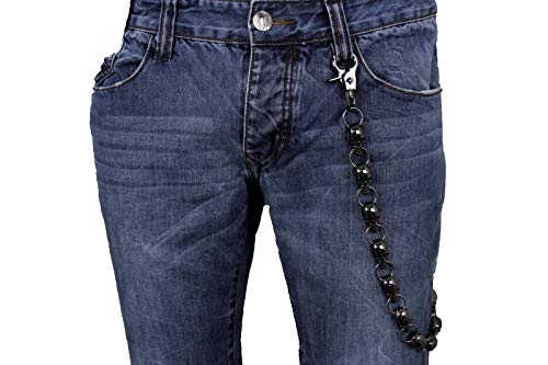 Trendy Fashion Jewelry TFJ Men Pewter Gunmetal Silver Black Skeleton Skull Gothic Biker Wallet Chain3