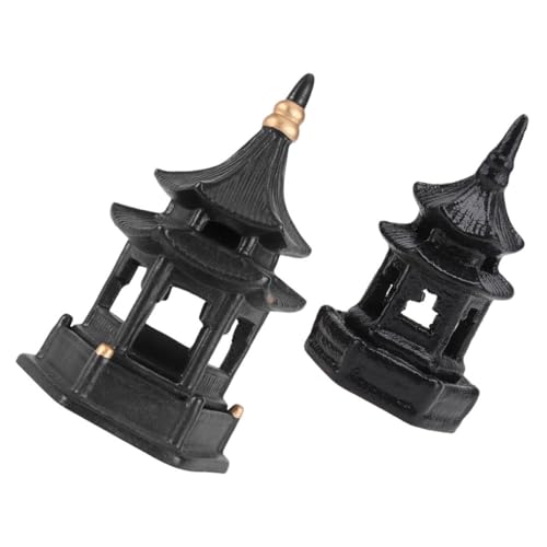 Anneome 2 Pezzi Ornamenti Padiglione Esagonale in Ceramica per Giardino Esterno e Decorazione Desktop Design Elegante e Resistente per Micro Paesaggi Zen e Bonsai