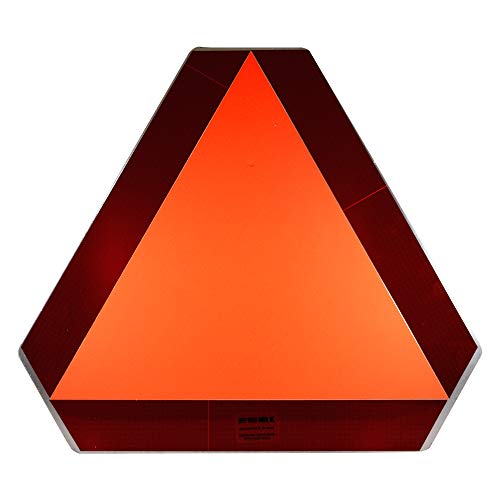 NMC National Marker SMV4 Slow Moving Vehicles Sign - 14 in. x 16 in. Safety Vehicle Emblem, High Intensity Reflective, Standard Aluminum Sign