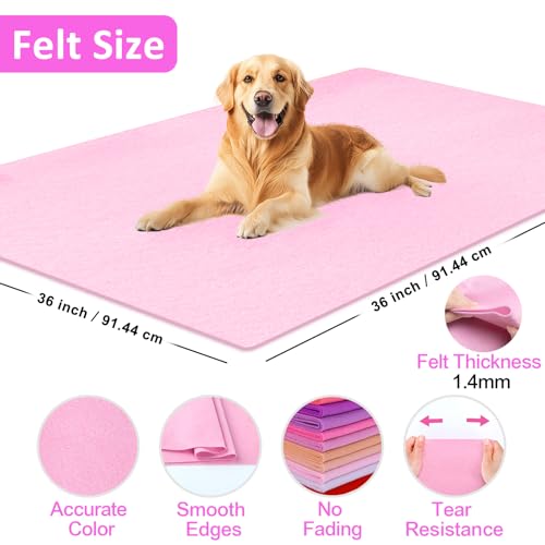Image of XSEINO Baby Pink Large Felt Fabric 36 inch X 36 inch(1 Square Yard), 1.4 mm Thick Soft Felt Fabric Sheet for Crafts, Pink Series Colors Soft Nonwoven Fabric, Fit for Decoration, Sewing, DIY Crafts