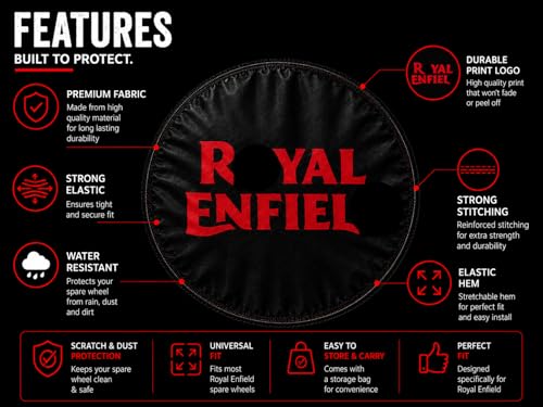 Image of Petrol Tank Cover for Bullet, Classic 350 /500, Electra and Standard, Black, Stretchable Fabric, Since 1901 Logo