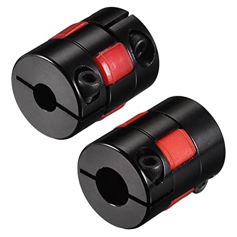 sourcing map Eje Acoplamiento 5mm a 8mm Aluminio Flexible, Paquete de 2 Cover