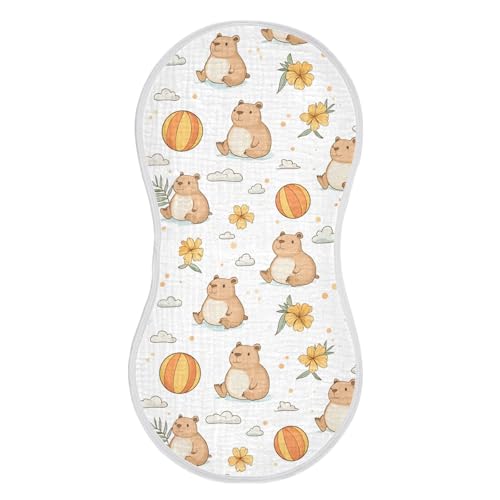vvfelixl Cute Capybaras Burp Cloths for Baby Boy Girls Baby Washcloths Burp Rags 1 Pack