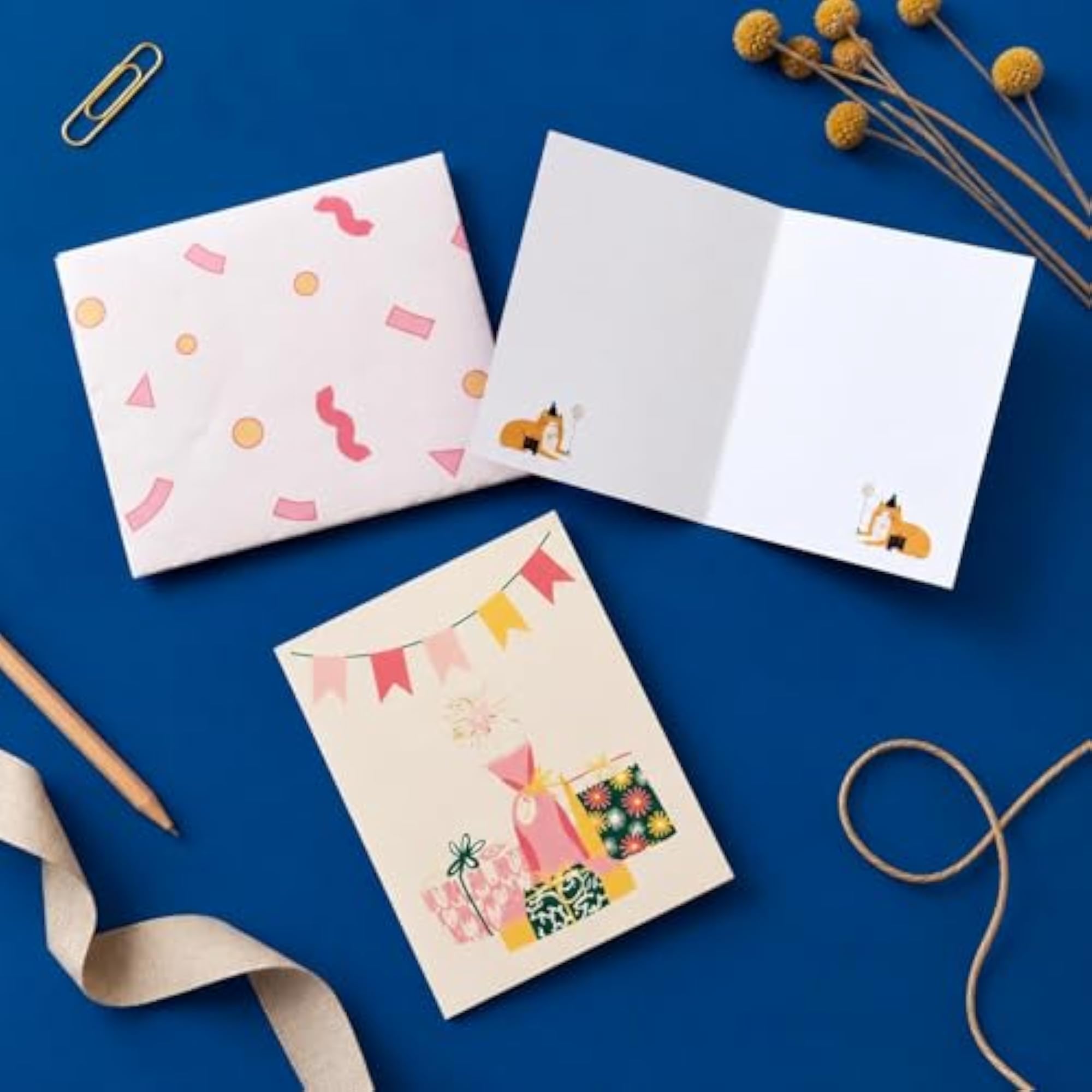 Pastel Note Cards Set, Folded Greeting Cards