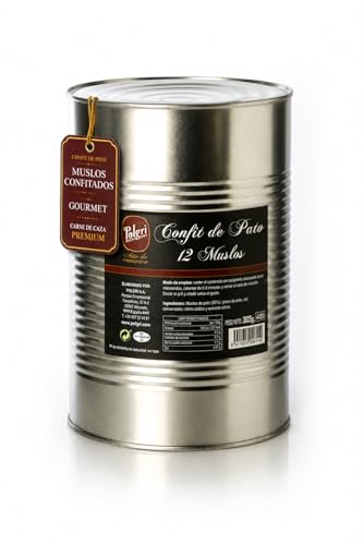 POLGRI Confit de Pato Muslos Confitados Gourmet Lata 3825 g 12 Unidades Carne de Caza Premium Receta Manchega Listo para Calentar Textura Jugosa Sabor Delicado Cocina Gourmet Calidad Elite