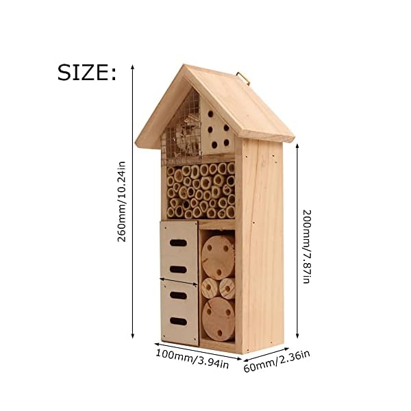 N / B Natürliches Insektenhaus aus Holz, Schmetterlingshabitat im Freien, viele andere nützliche Insektenhotels… – Bild 3