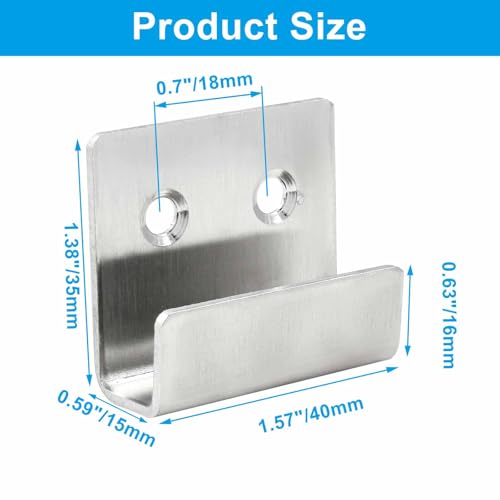 Image of Bivethoi Tile Display Wall Hanger, Medium Size, Stainless Steel | 10 Pcs, Wall Mount Brackets Hook, Heavy Duty, For Mirrors, Picture Frame Ceramic Wall Display, Silver