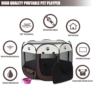 Portable-Pet-PlaypenFoldable-Pet-Playpen-for-IndoorOutdoorWaterproof-Dog-Cat-playpen-with-Removable-Shade-CoverPop-Up-Dog-Cat-tent-with-Carrying-Case-and-Travel-Pet-Bowl - Cucciolini Doodles   Portable-Pet-PlaypenFoldable-Pet-Playpen-for-IndoorOutdoorWaterproof-Dog-Cat-playpen-with-Removable-Shade-CoverPop-Up-Dog-Cat-tent-with-Carrying-Case-and-Travel-Pet-Bowl