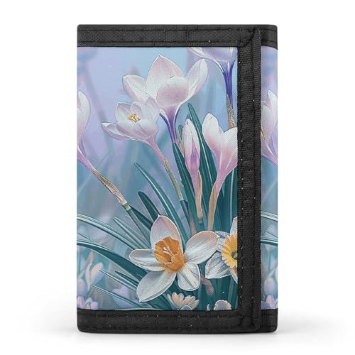 Blue to Peach Gradient Slim Wallets for Men Money Clip Card Holder Wallet Men's Trifold Wallet And Coin Pocket