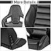 Racing Seats 2 PCS Reclinable Bucket Seats with 2 Sliders Adjustable PU Leather Seats Universal Sport Seats for Cars (Black, 37.0