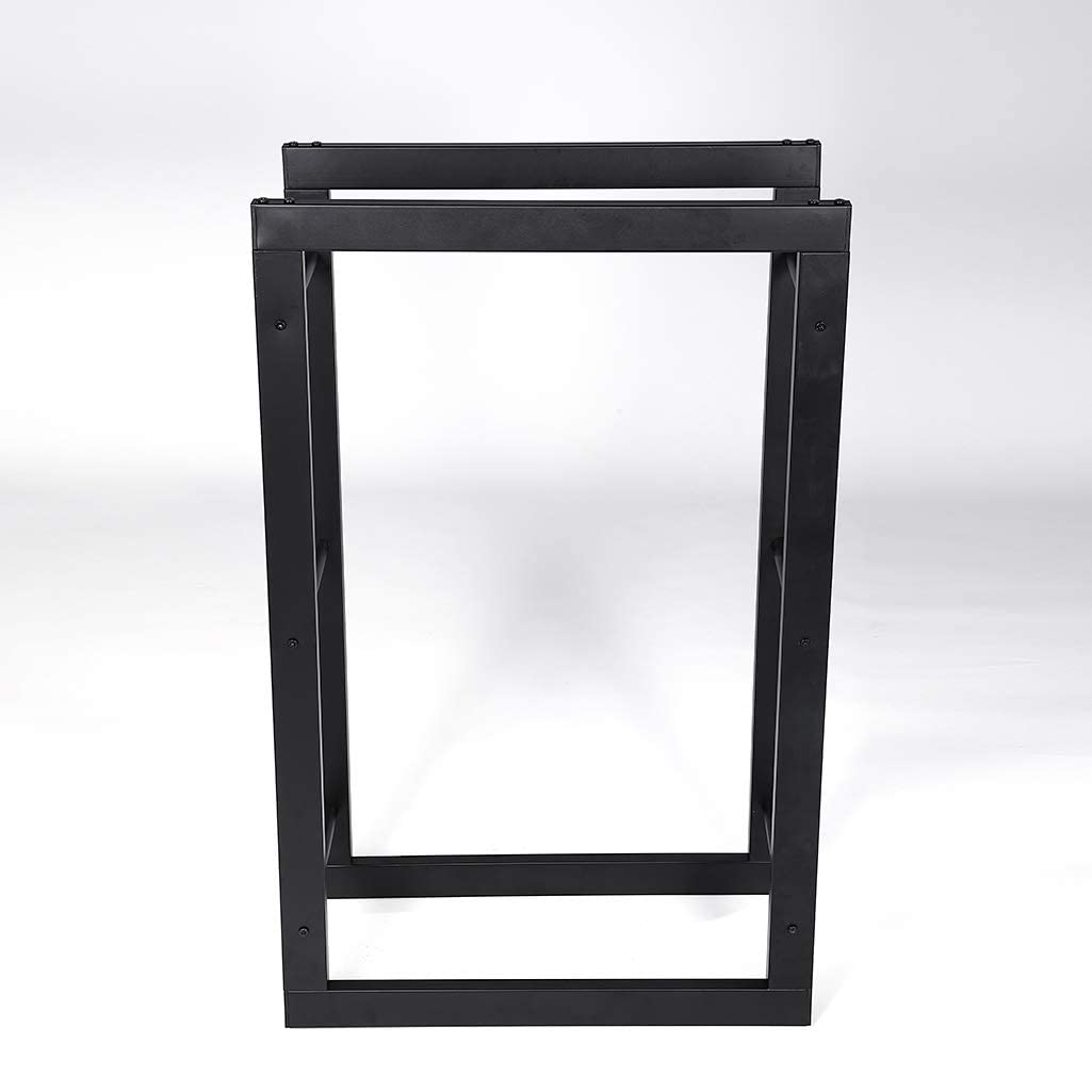 Loywe Estante de leña Estantería para Guardar Leña leñero interior y exterior Acero 60x25x100 cm Negro LW1081