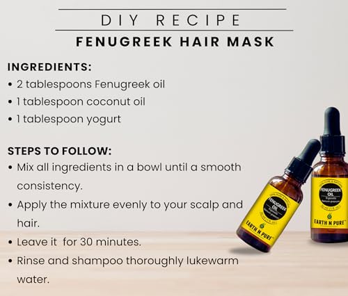 Image of Earth N Pure Fenugreek Seed Oil (Methi Oil) Cold Pressed, Natural and Therapeutic Grade 50 ml