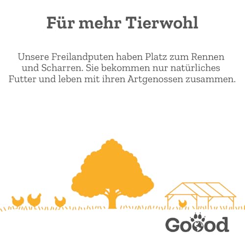 Goood - Adult Freiland-Pute - Nassfutter, Hundefutter - mit regionaler Gerste und Pastinake - Weizenfrei, Ohne Konservierungsstoffe - 12 x 400 g