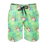 Youturnnow AFFE Banane Herren Badehose Badeshorts Kurz Schnelltrockend Beachshorts Boardshorts Strandhose Sporthose Swim Shorts Multicolor S