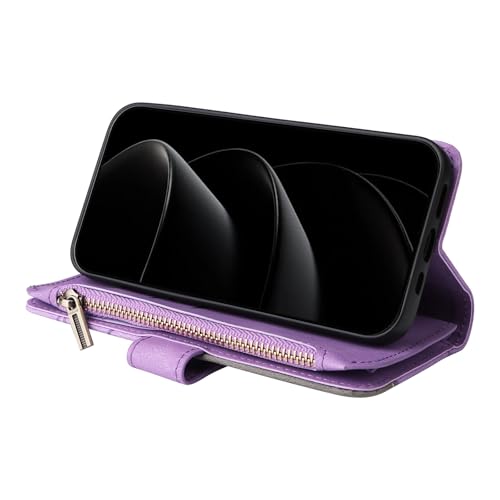 Étui iPhone 14 Plus rouge housse cuir portefeuille à fermeture éclair - 6