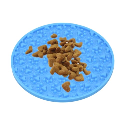 Bangp Hund Lecken Pad, Schleppend Füttern Matte Bad Ausbildung Ablenkung Matte, Behandeln Pads zum Haustier, Pflege Pad Mit Super Stark Saugen(Blue-Pfote)