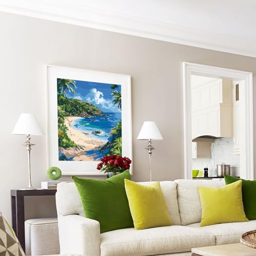 Summer Beach Paint by Numbers Kit for Adult Beginners