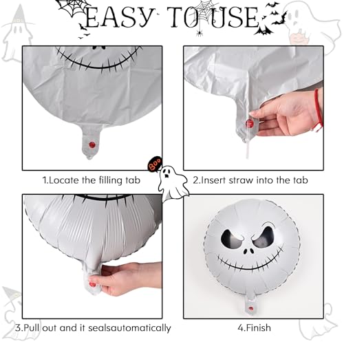 Halloween Skull Balloons Set - Image 3