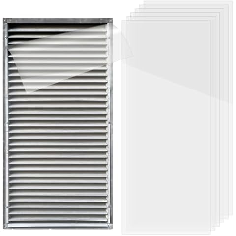 PET Vent Covers with Clear Adhesive, 6 Pack 8" X 15.5" Clear Adhesive Vent Cover Fits on Wood, Plastic, Iron, Aluminum Vents for Floor RV Wall Ceiling and Air Registers Cover