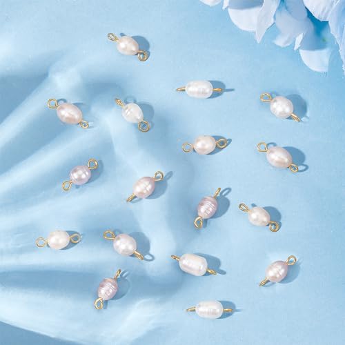 NBEADS 30 Pcs Natural Freshwater Pearl Links - Image 4