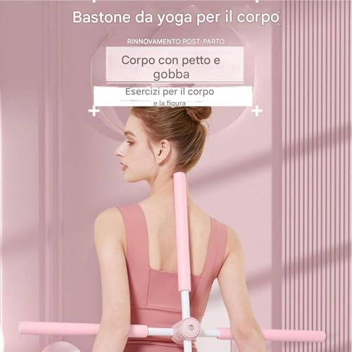 Bastón de yoga contra gibbosidad cervical y mala postura de mujer 4
