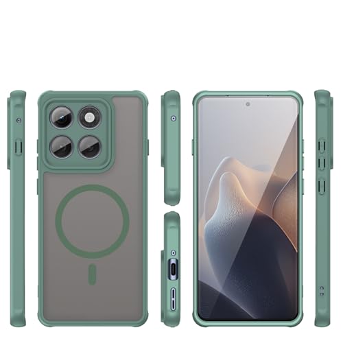 CWEIYUSHU Case Compatibile con Motorola Edge 60 Fusion con Edge 60 Custodia magnetica satinata per telefono verde