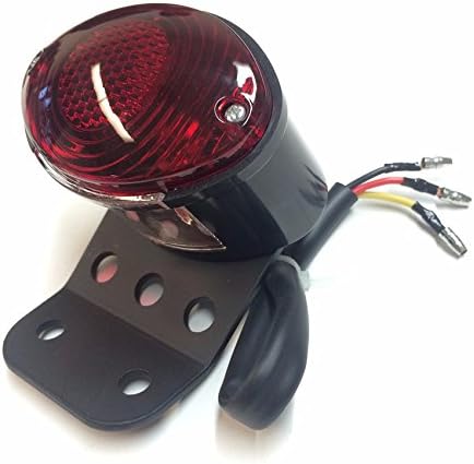 SMT-Black Horizontal mount License Plate Bracket with Red Taillight Compatible With most custom Applications Harley Metric Bikes Choppers See picture Compatible With detail measurement